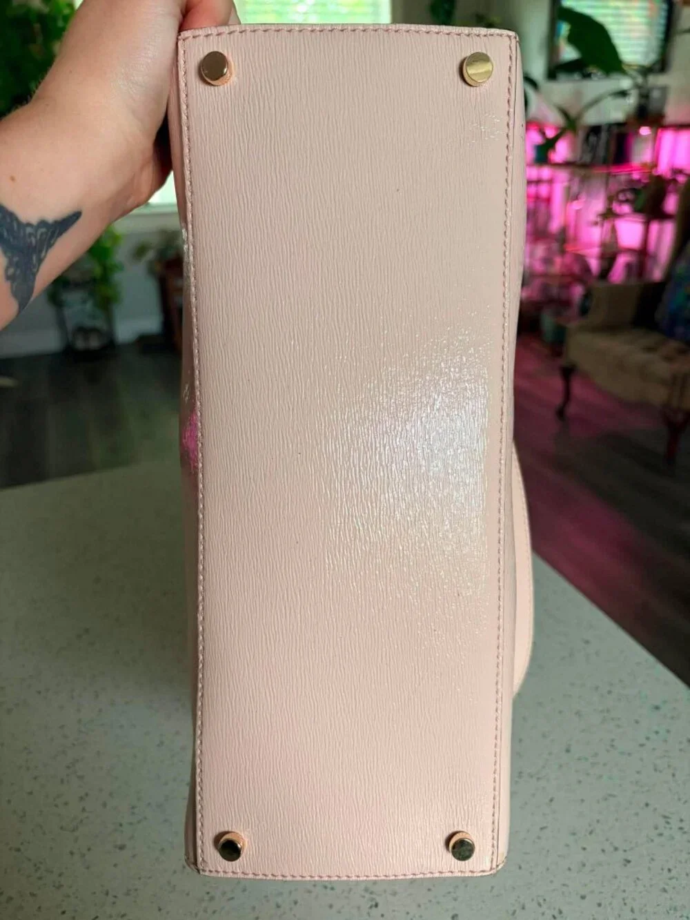 Kate Spade New York Blush Pink Bow Satchel Crossbody Purse